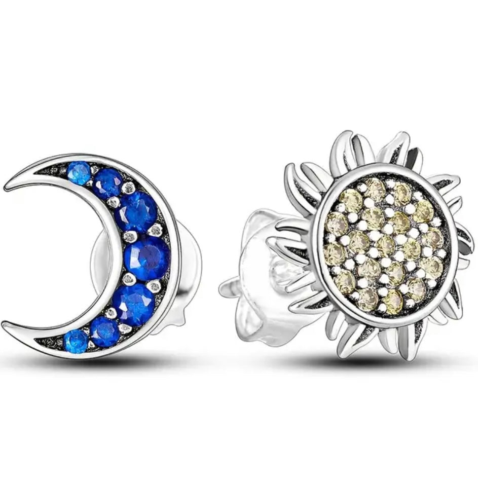 Sun Moon Stud Earring