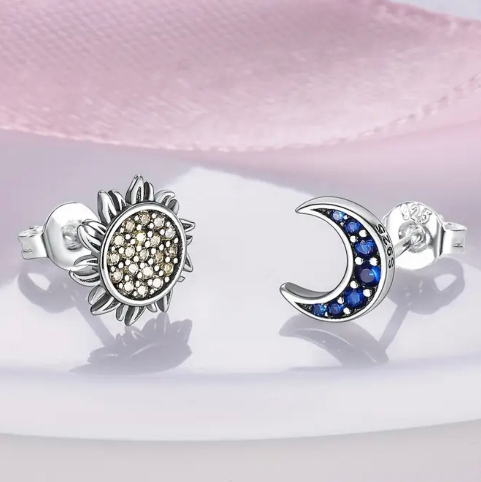 Sun Moon Stud Earring