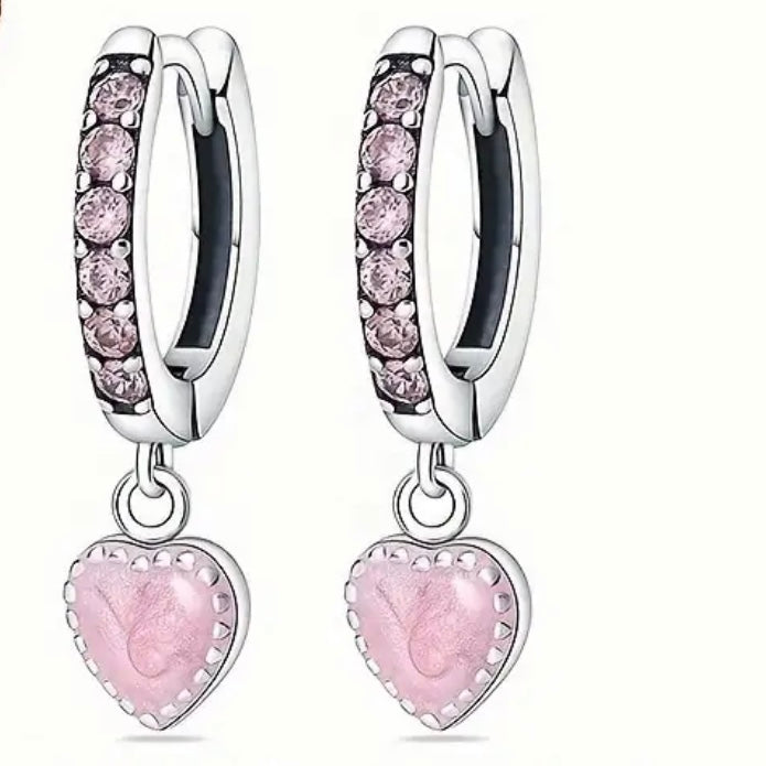 Pink Heart Earring