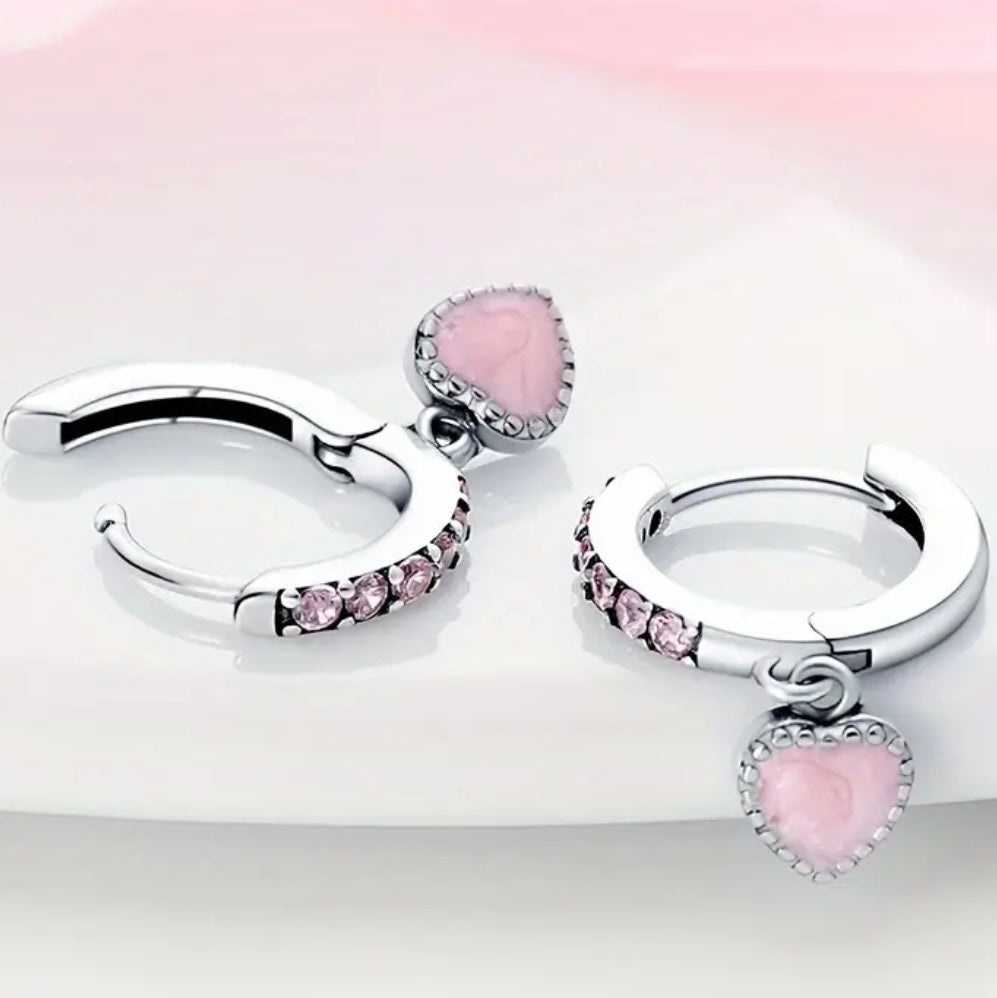 Pink Heart Earring