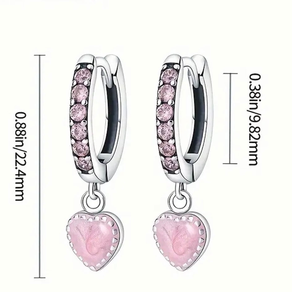 Pink Heart Earring