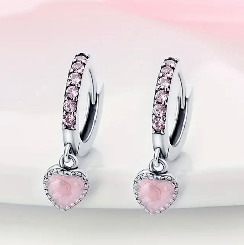 Pink Heart Earring