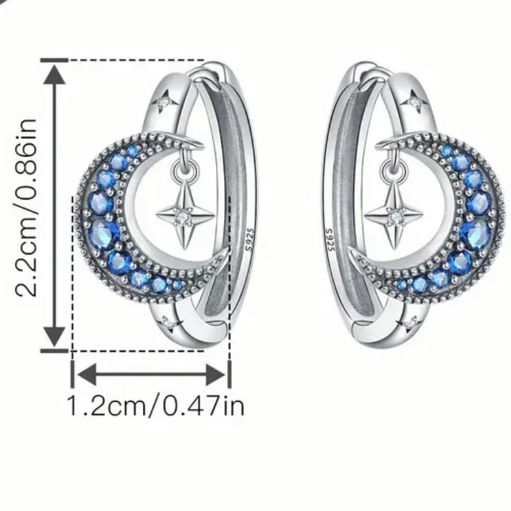 Moon Star Big Hoop Earring