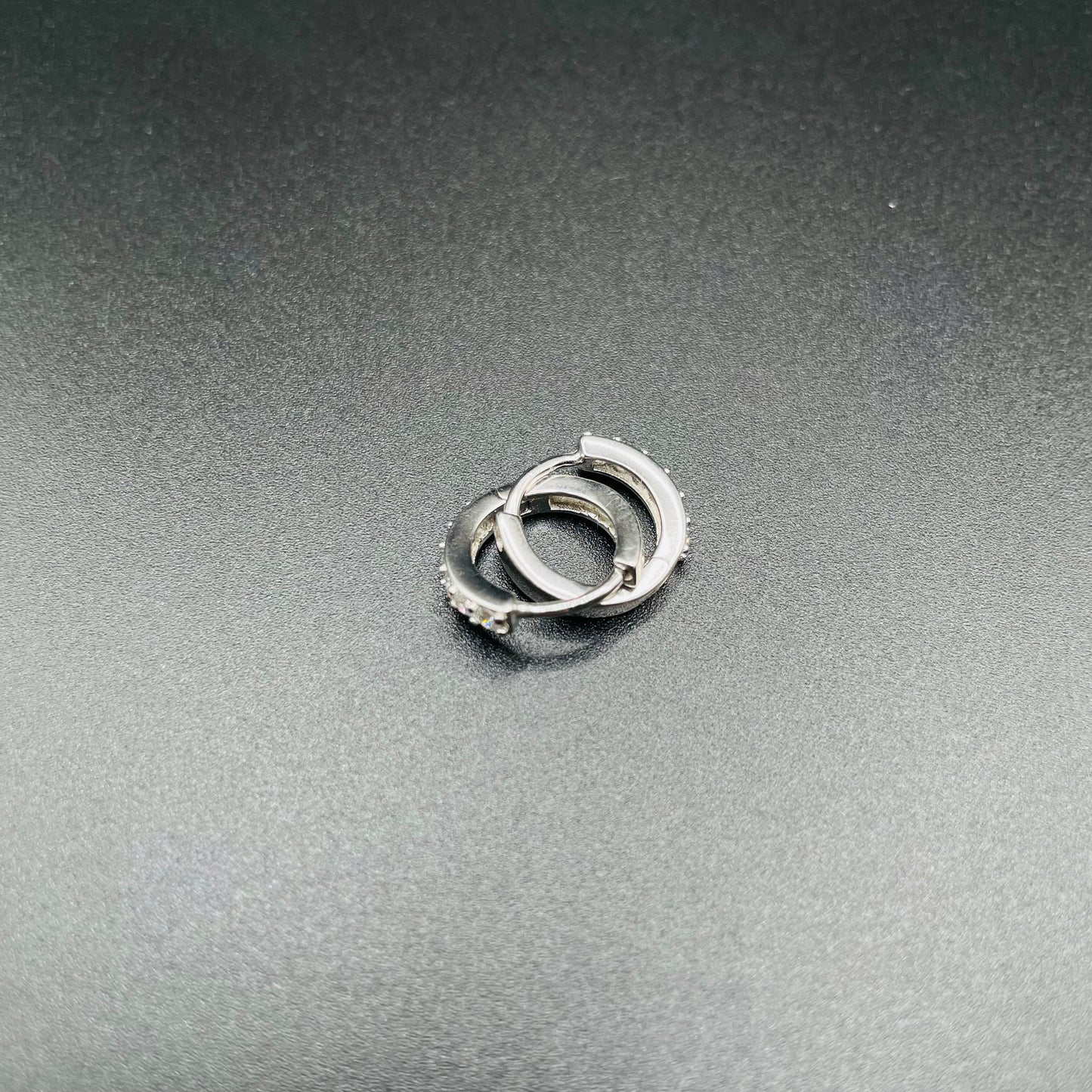 Single Stone Hoop Earrings