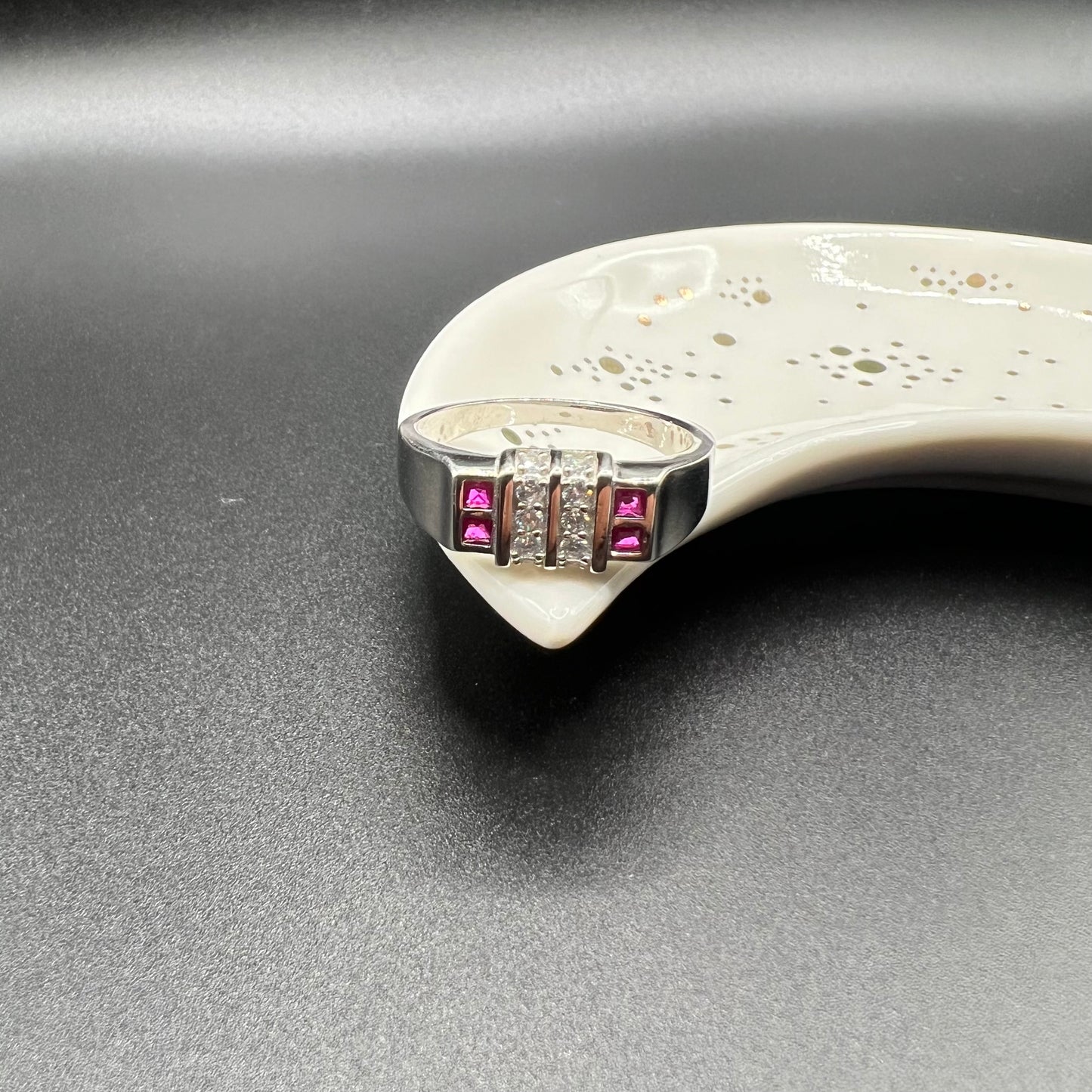 Double Pink Stone Ring