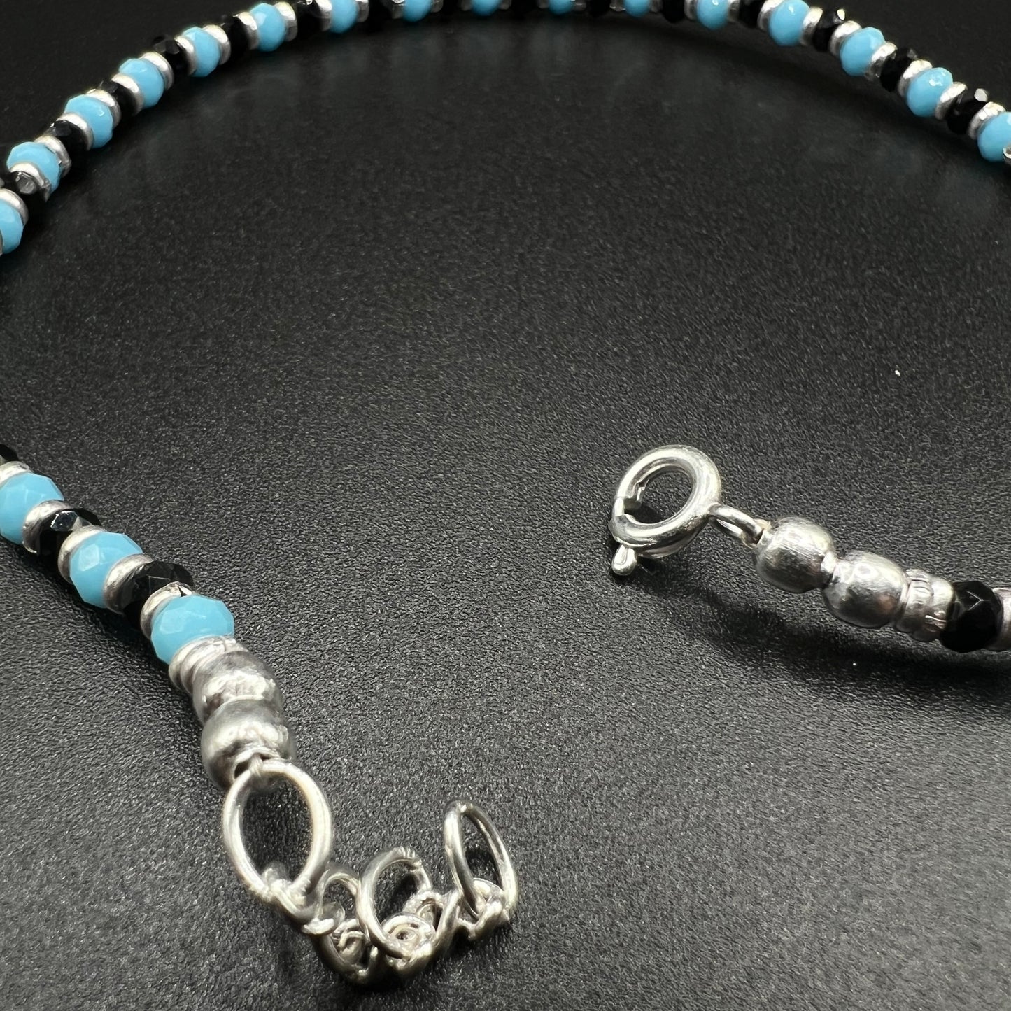 Blue Black Anklet