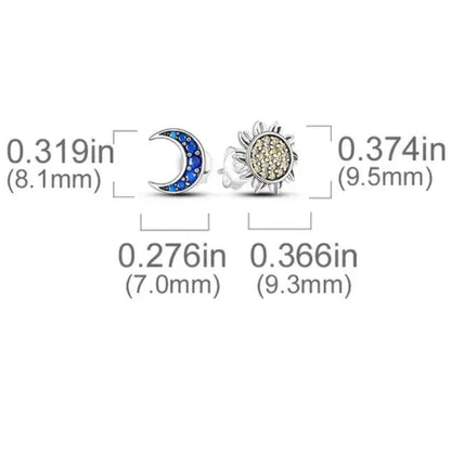 Sun Moon Stud Earring