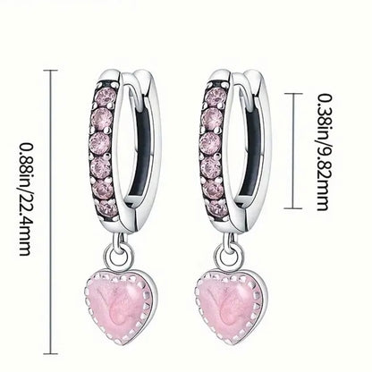 Pink Heart Earring