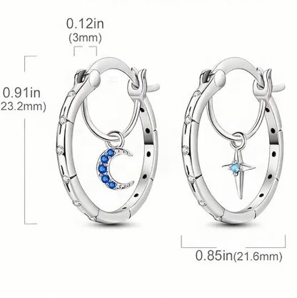 Moon Star Big Hoop Earring
