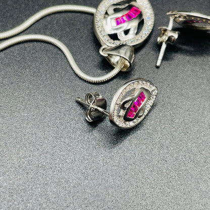 Pink Eye Pendant Set