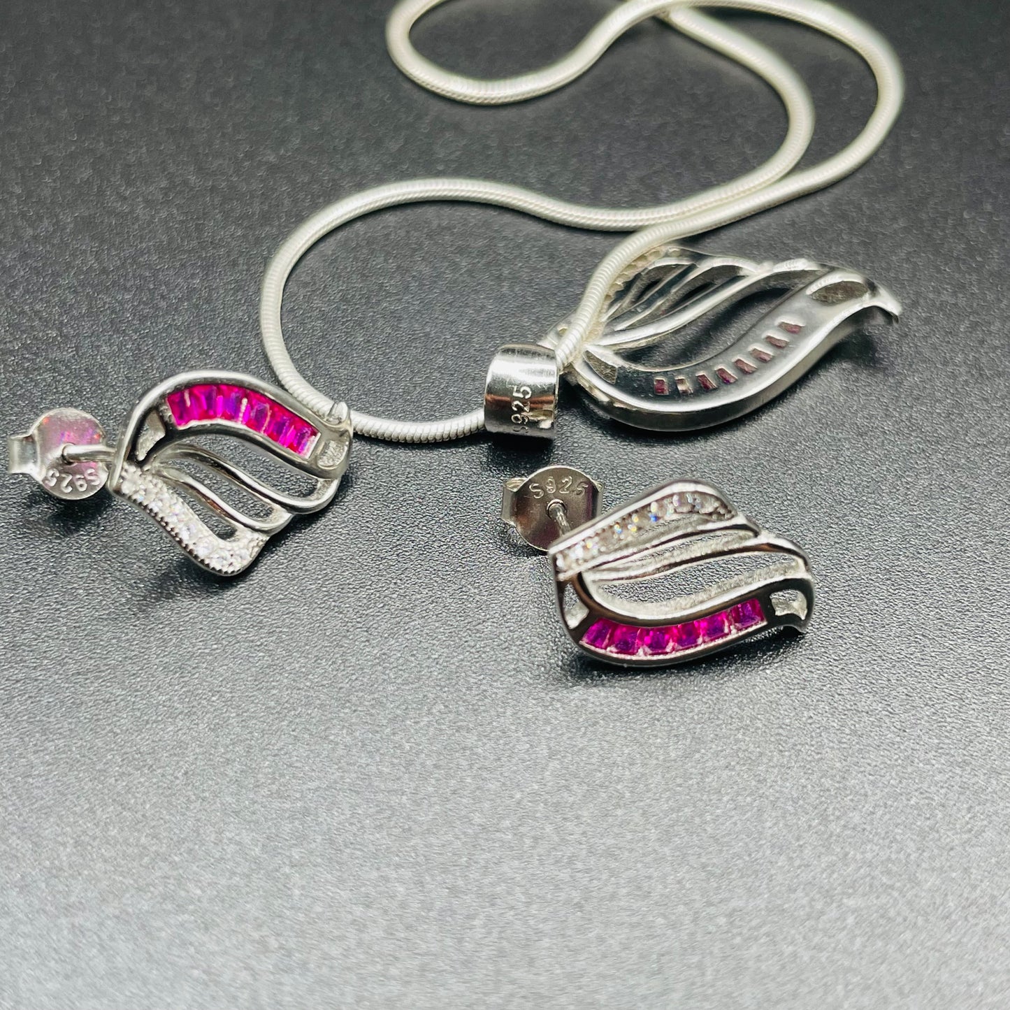 Pink Drop Pendant Set