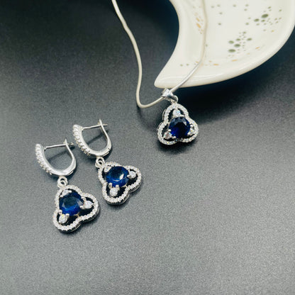 Blue Stone Pendant Set