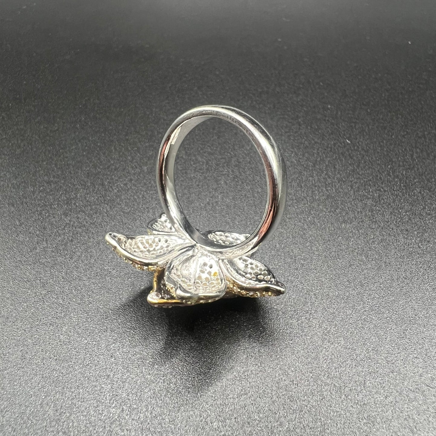 Orchid Flower Cocktail Ring