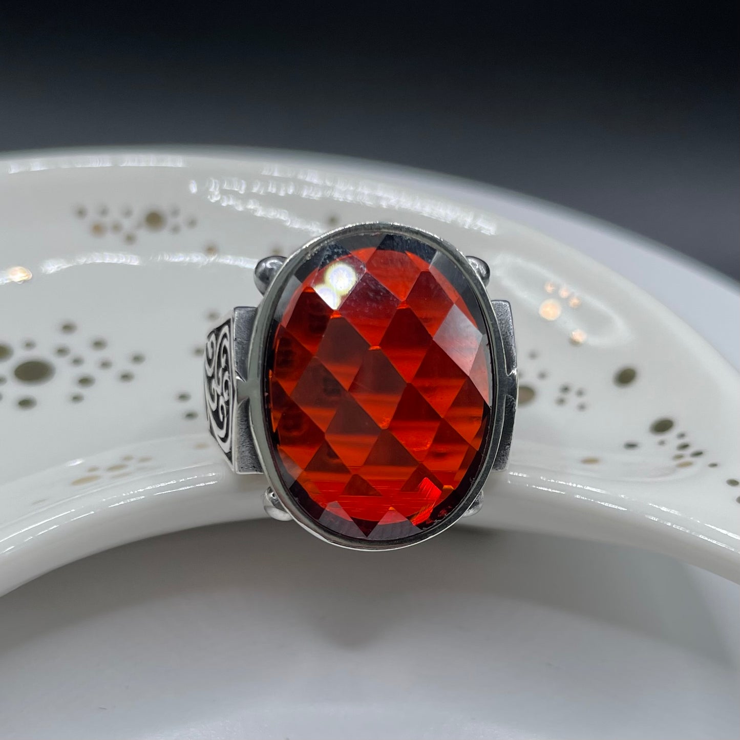 Red Designer Turkish Ring