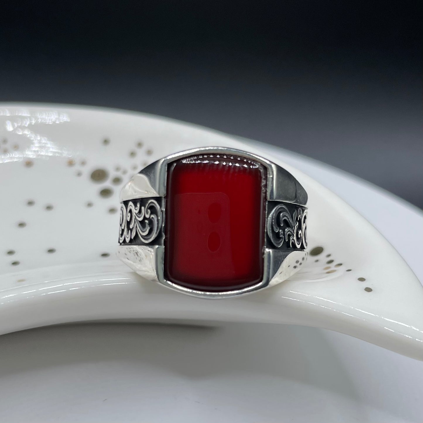 Red Designer Turkish Ring