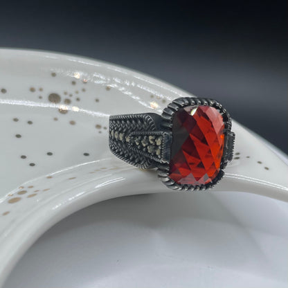 Red Designer Turkish Ring