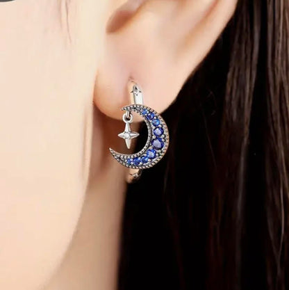 Moon Star Big Hoop Earring